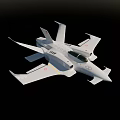 White Fighter Jet Model Featuring YSV Marking Transparent Cockpit And Multiple Wings 3d model