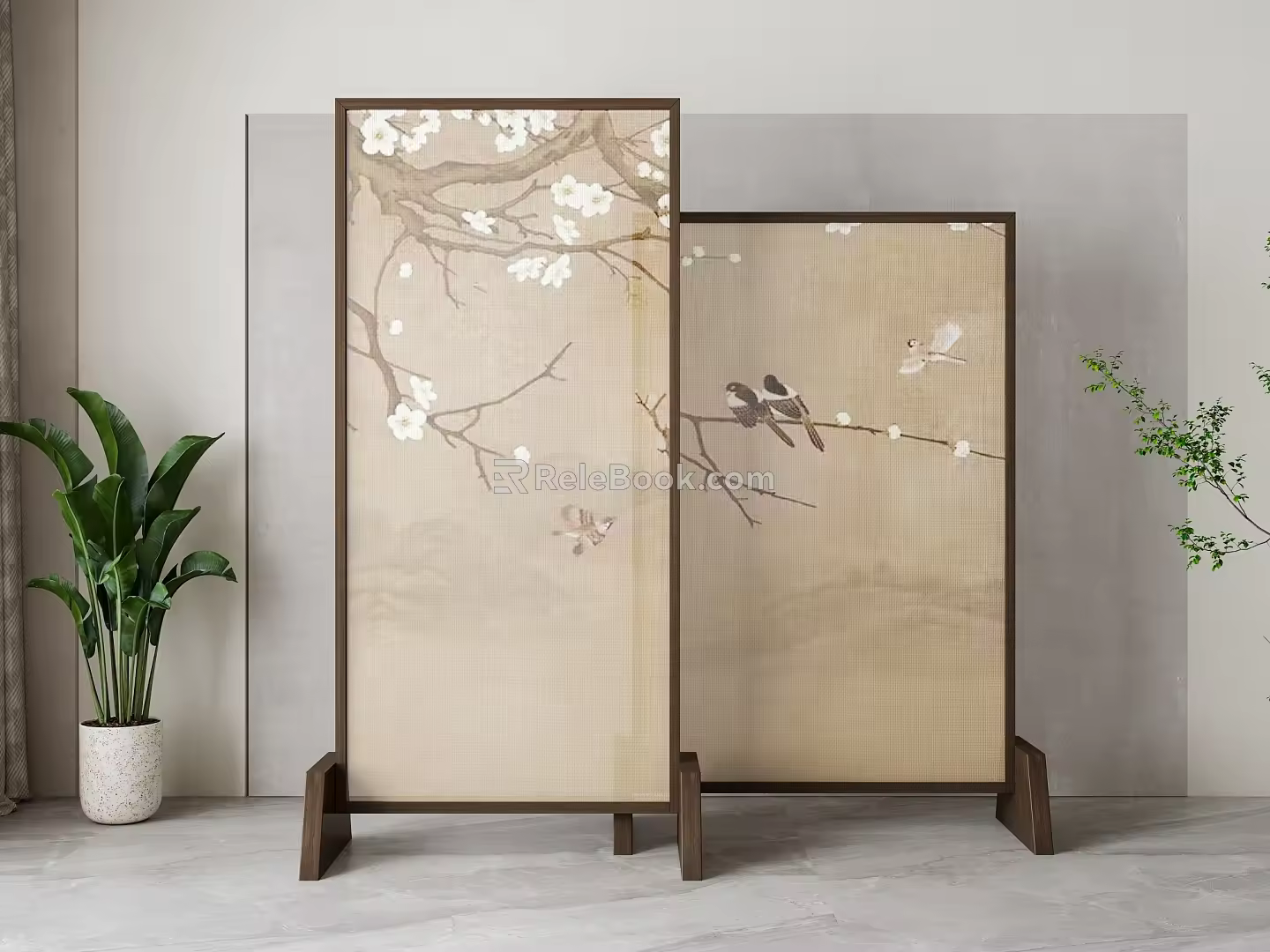 New Chinese-style screen partition 3d model