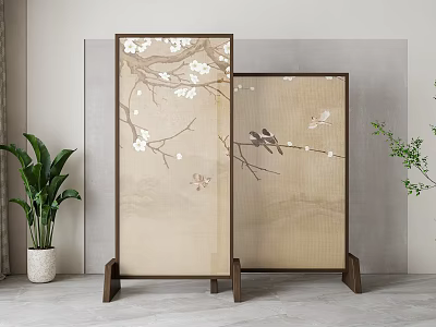 New Chinese-style screen partition 3d model