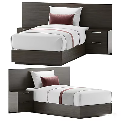 Twin beds in hotel rooms 3d model Twin beds in hotel rooms 3d model