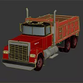 Red Heavy Duty Dump Truck With Chrome Grille And Open Bed Design