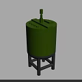 Green Cylindrical Industrial Equipment With Stand Base And Functional Top Structure