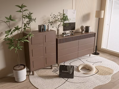 Modern Wood Grain Cabinet Simple Style Cabinet Whole Cabinet Sideboard Balcony Cabinet Storage Cabinet Entrance Cabinet 3d model