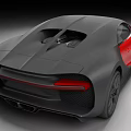 Red Bugatti Sports Car With Sleek Design Black Roof And Aerodynamic Body