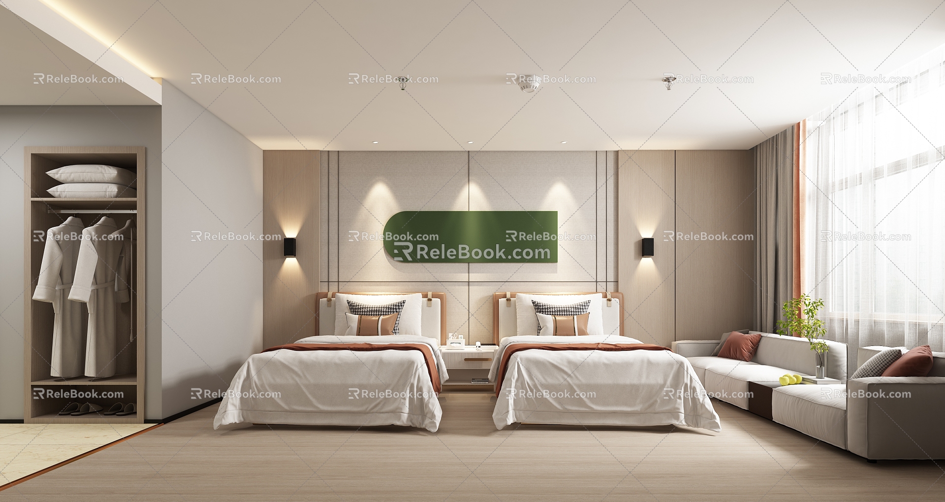 Modern Room Hotel Standard Room 3d model