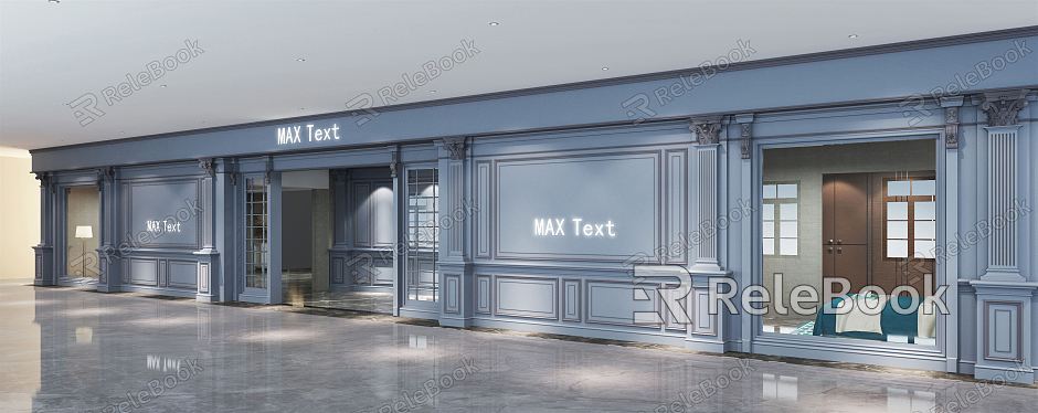 European-style door storefront door facade model