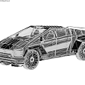 Modern Futuristic Car With Sleek Black Gray Exterior And Large Wheels Design