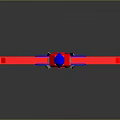 Decorative Sword With Red Blue Cross Guard And Silver Sharp Blade