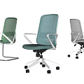 Modern Mesh Back Office Chairs In Blue Green Gray With Swivel Wheels And Fixed Bases