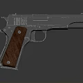 Vintage Metallic Pistol With Detailed Wooden Grip Isolated On Dark Background