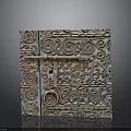 Antique Brass Door With Intricate Spiral Carvings And Ornate Patterns