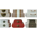 Jewelry Decorative Box Set Assorted Multicolor Wooden Storage Boxes With Metal Clasps And Striped Design