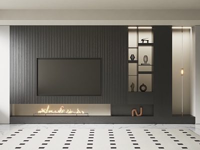 Modern TV background wall model