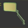 Vehicle Side Mirror With Yellow Reflective Surface And Metal Adjustable Arm