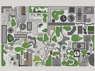 New Chinese Paving Setches Courtyard Paving Materials 3d model