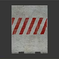 Concrete Traffic Barrier With Red And White Stripes For Road Safety