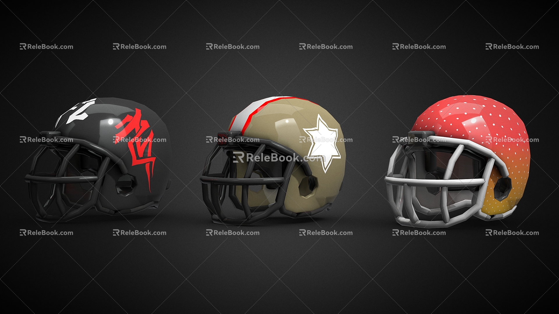 Football Helmet Helmet Baseball Helmet Motorcycle Helmet 3d model