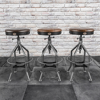 Industrial LOFT Bar Stool Leisure Chair 3d model