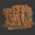 Natural Stone Rock Formation With Rough Surface And Layered Texture In Earth Tones