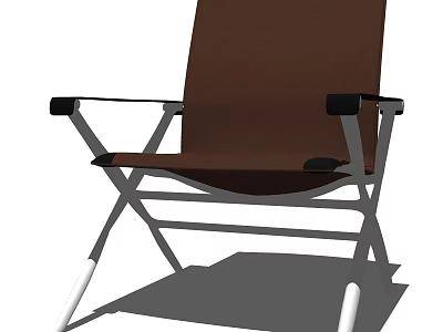 Brown Upholstered Armchair With Metal Frame And Modern Design For Indoor Use 3d model