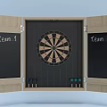 Sports Equipment Dartboard Cabinet With Dual Blackboards Team 1 Team 2 Scoreboards And Dart Holders