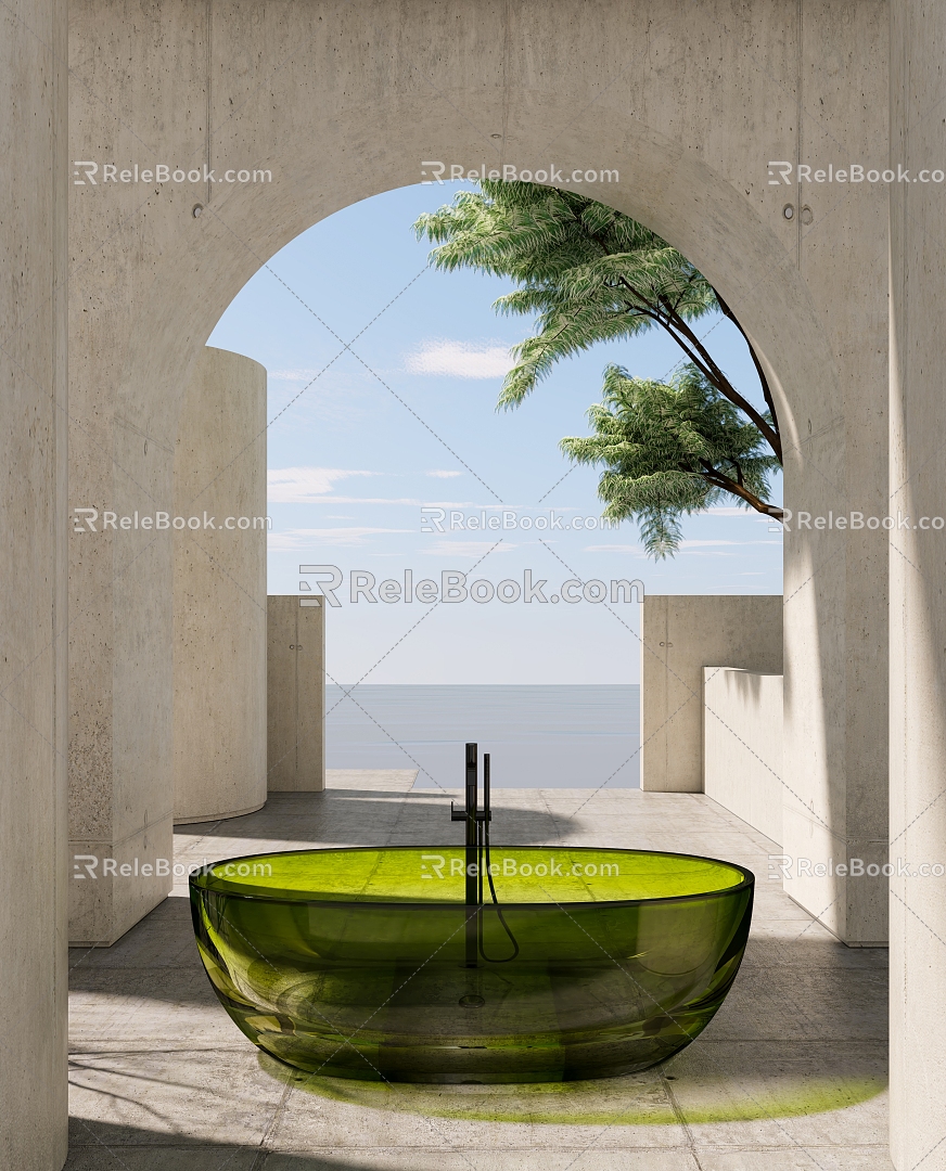 Outdoor Bathtub Modern Bathtub 3d model