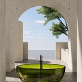 Outdoor Bathtub Modern Bathtub 3d model