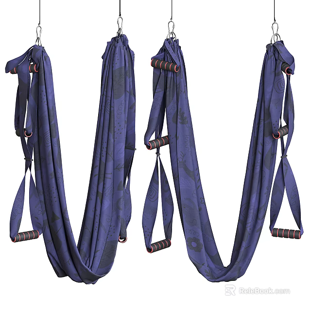 Purple Aerial Yoga Hammock Sports Equipment for Fitness Training and Workout 3d model 