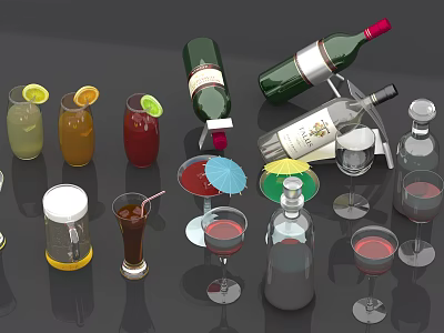 Modern wine utensils 3d model Modern wine utensils 3d model