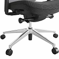 Ergonomic Office Chair with Mesh Back Black Seat Armrests and Silver Base Wheels