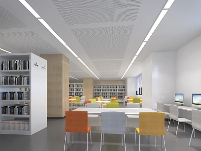 modern reading room 3d model