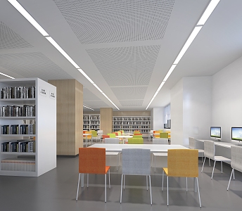 modern reading room 3d model