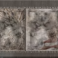 Modern Square Rug With Intricate Abstract Pattern Neutral Tones And Fringed Edges