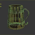 Wooden Barrel Shaped Mug With Metal Bands And Decorative Handle For Daily Use