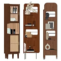 Modern Wooden Shelving Units With Open Display Shelves And Decorative Storage Cabinets
