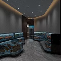 Elegant Hotel Lobby Interior With Black Marble Flooring Brass Reception Desk And Ornate Chandeliers