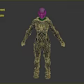 Sci Fi Mechanical Character Design With Black Armor Red Eyes And Intricate Patterns