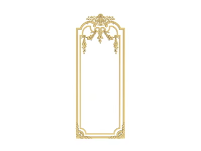Artistic Golden Decorative Lines Frame With Intricate Classical Elegant Ornate Design Details 3d model