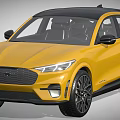Yellow Sleek SUV Coupe With Black Roof Modern Front Design And Black Wheels