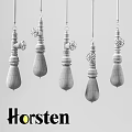 Colorful Industrial Style Pendant Lights With Metal Valves And Transparent Bulbs In Various Colors