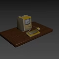 Vintage Computer Setup On Wooden Desk With Monitor Keyboard Mouse And Hello Text Displayed