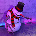 Modern toy snowman monster 3d model