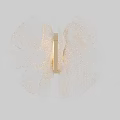 Elegant Petal Shaped Wall Lamp With Transparent White Glass And Golden Metal Frame