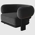 Modern Upholstered Single Sofa With Curved Armrests Light And Dark Design 3d model