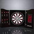 Electronic Dartboard Cabinet With Wooden Frame Digital Score Display And Target Board