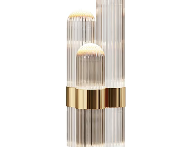 Elegant Luxury Floor Lamp With Crystal Glass Design And Gold Accent Base For Modern Interior 3d model