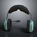 Modern Light Green Headphones With Soft Ear Cups Adjustable Headband And Microphone Design
