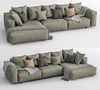 Modern corner sofa multiplayer sofa 3d model