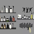 Organized Shelves With Various Daily Cleaning Products And Decorative Items