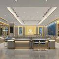 Elegant Jewelry Store Interior With Glass Display Cases Golden Accents And Bright Lighting